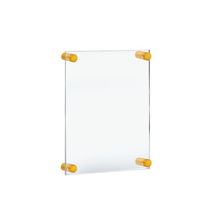 Azar Displays Floating Acrylic Wall Frame with Gold Stand Off Caps 105506-GLD